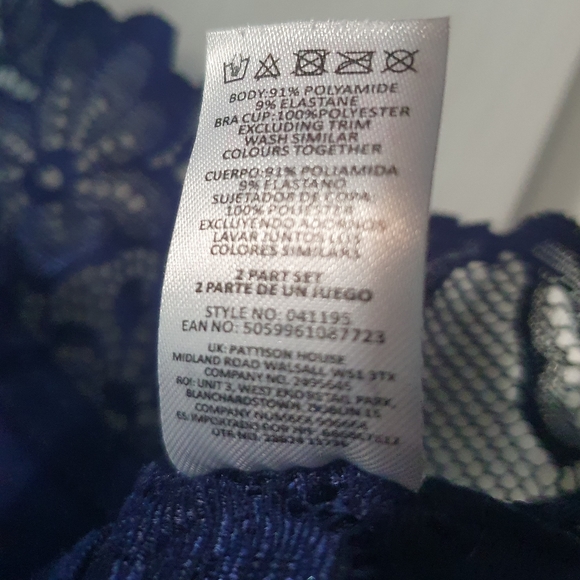 BNWT Two Pack of Lace Blue/Turquoise/Aqua/Navy Bralettes from Pep & Co - Picture 11 of 13